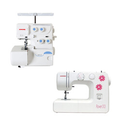 Janome 8002D Overlok Makinesi ve Flower 313 Dikiş Makinesi